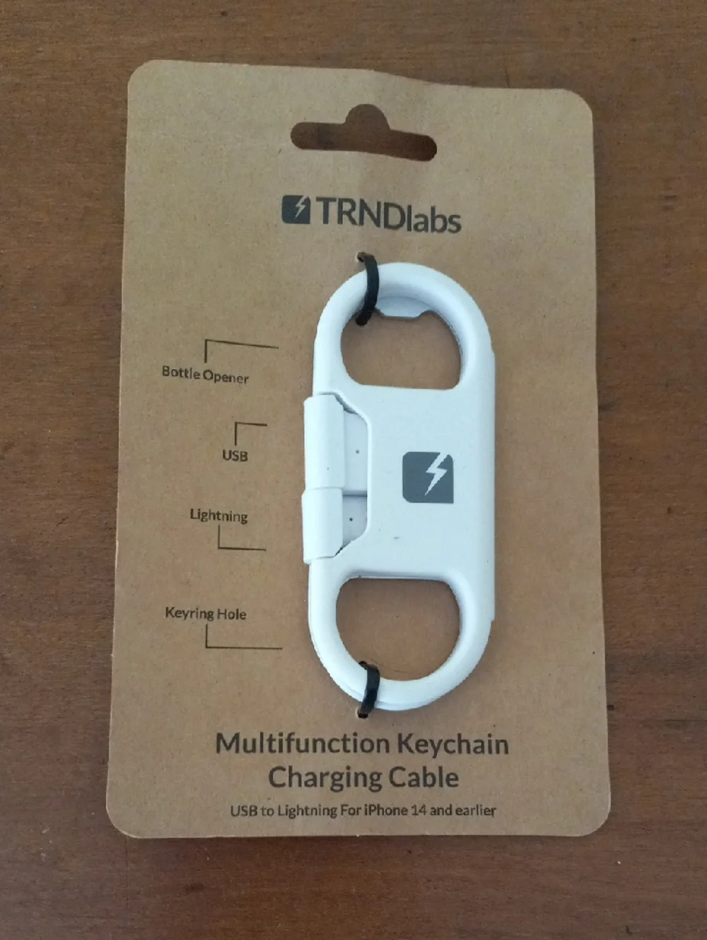TRNDlabs Multifunction Keychain Charging Cable - White